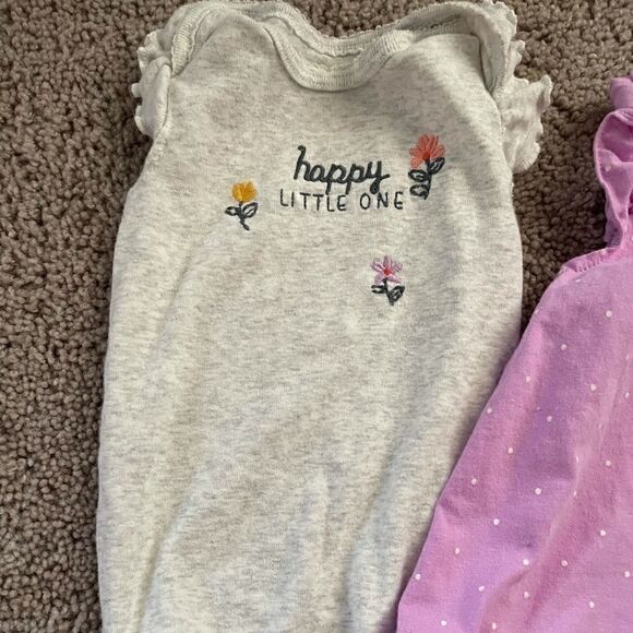 Girls 3 piece lot Carter’s purple & grey NWOT 6 mo - Picture 2 of 7